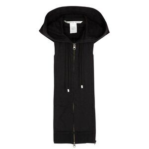 NWT Veronica Beard Cashmere Hoodie Dickey With Cuffs In Black Zip Up